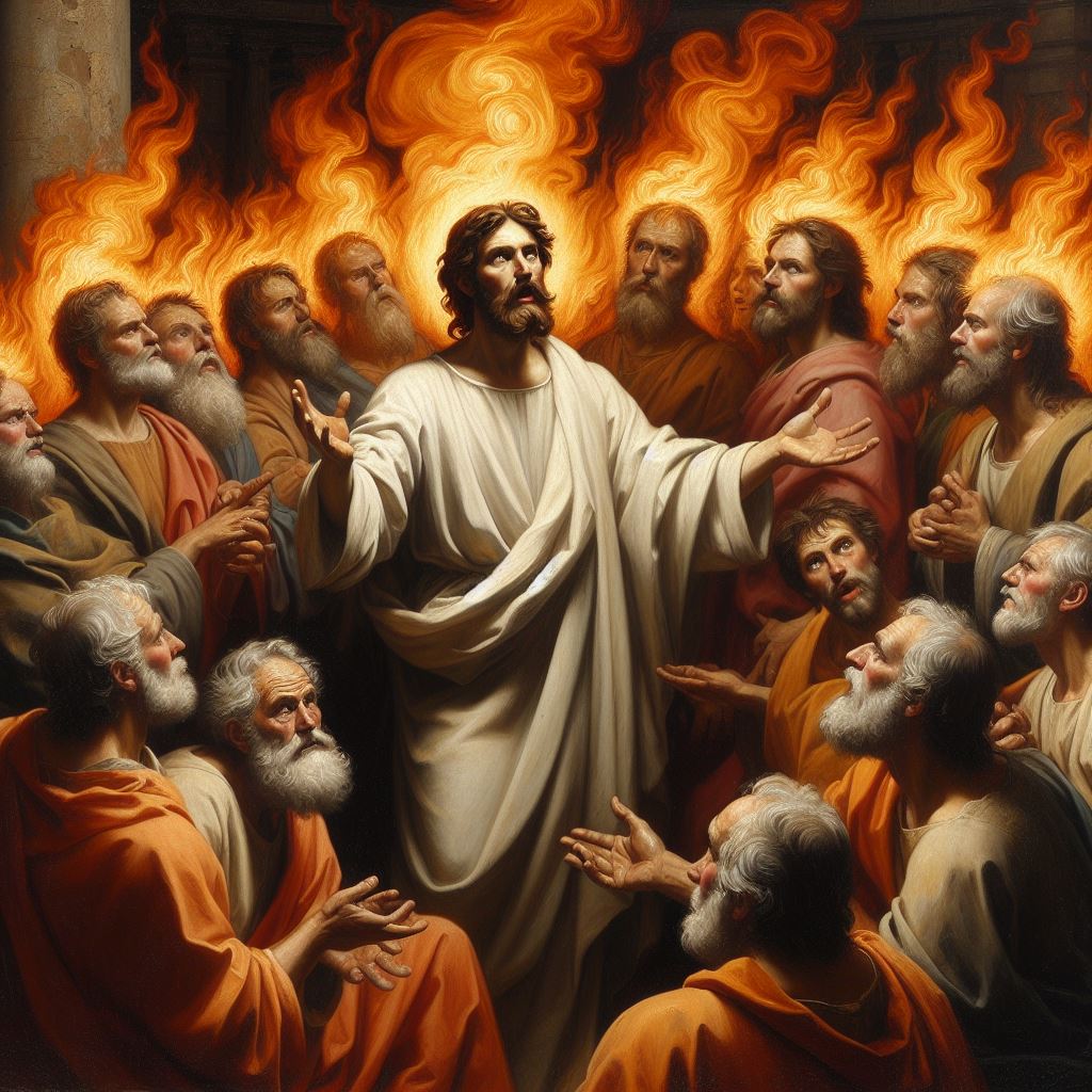 Pedro e os discípulos no Pentecostes