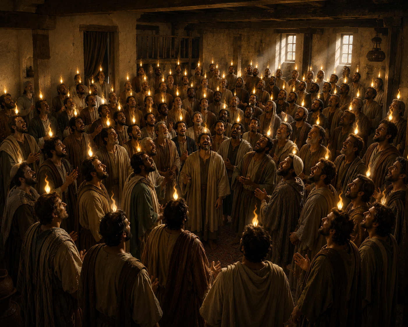 Pedro e os discípulos no Pentecostes